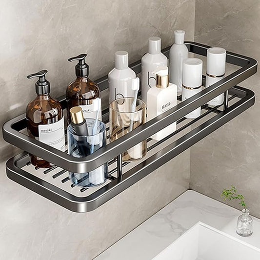 Detachable Carbon Steel Organizer, Large Capacity, Hanging Rustproof Shelf, for Bathroom, Kitchen, Living Room (Color : 11.8inch, Size : Gray Single)