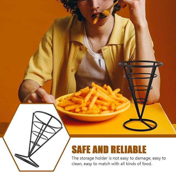 Glass Shelf for Bathroom ，Glass Aluminum，French Fries Stand Pot Potato Chip Holder Display Basket Kitchen