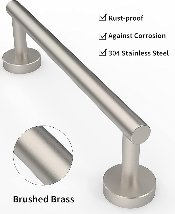 12 Inches Brushed Towel Bar for Bathroom Kitchen Hand Towel Holder Dish Cloths Hanger SUS304 Stainless Steel RUSTPROOF Wall Mount (Brushed Grey 12-inch)