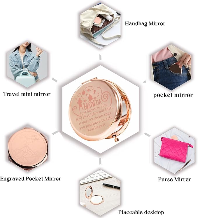 BAUNA The Musical Gift The Musical Fan Gift The Theatre Pocket Mirror for Friend Family Drama Lover Gift (Just Because CMRG)
