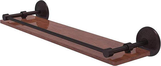 Allied Brass MC-1-22-GAL-IRW Monte Carlo Collection 22 Inch Solid IPE Ironwood Gallery Rail Wood Shelf, Antique Bronze