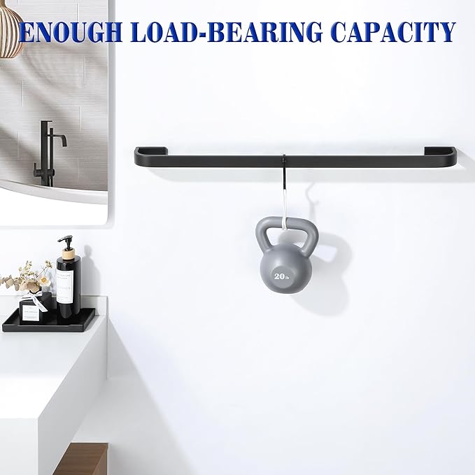 Alise Towel Bar for Bathroom,Black Towel Holder 24'' Towel Racks for Bathroom Wall Mount,SUS304 Stainless Steel Towel Rail Towel Hanger for Walls