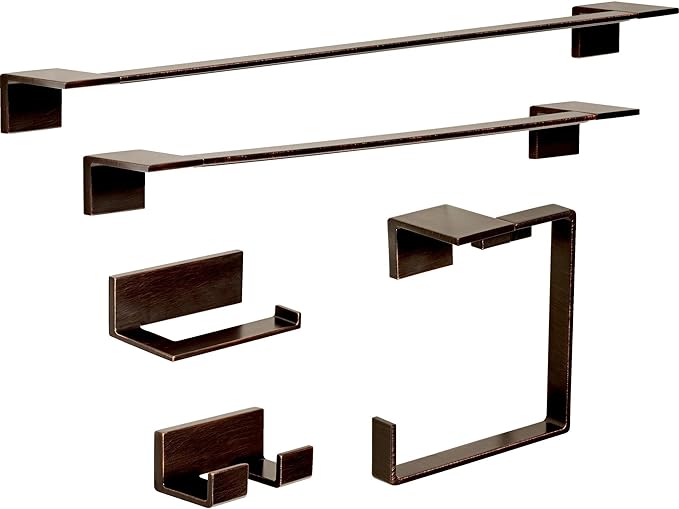 Delta 77746-RB Vero Wall Mount Square Open Towel Ring Bath Hardware Accessory in Venetian Bronze