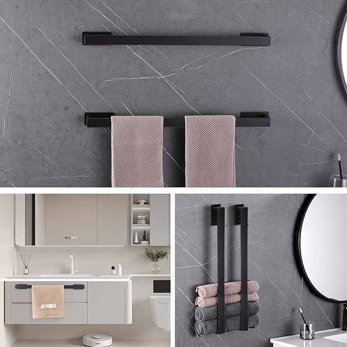 LANC ORB Hand Towel Holder 12-Inch Self-Adhesive Towel Bar for Bathroom Wall Mounted and No Drilling Towel Ring, Sticky on Kitchen Bathroom Towel Rod Oil Rubbed Bronze, A8310ORB-L3