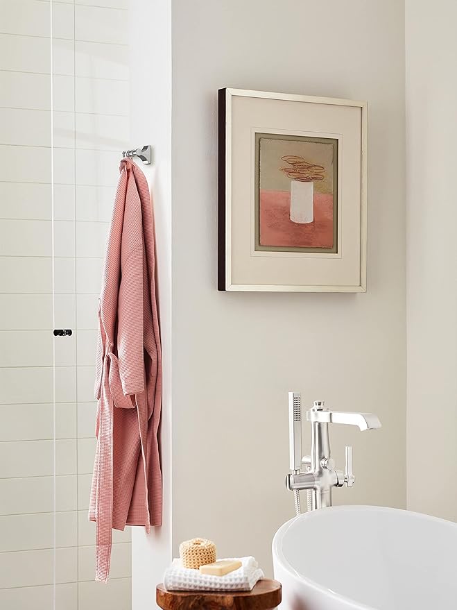 Amerock BH3605026 | Chrome Double Robe Hook | 2-15/16 in. (75 mm) Length Towel Holder | Davenport | Towel Hook for Bathroom | Bathroom Hardware | Bath Accessories