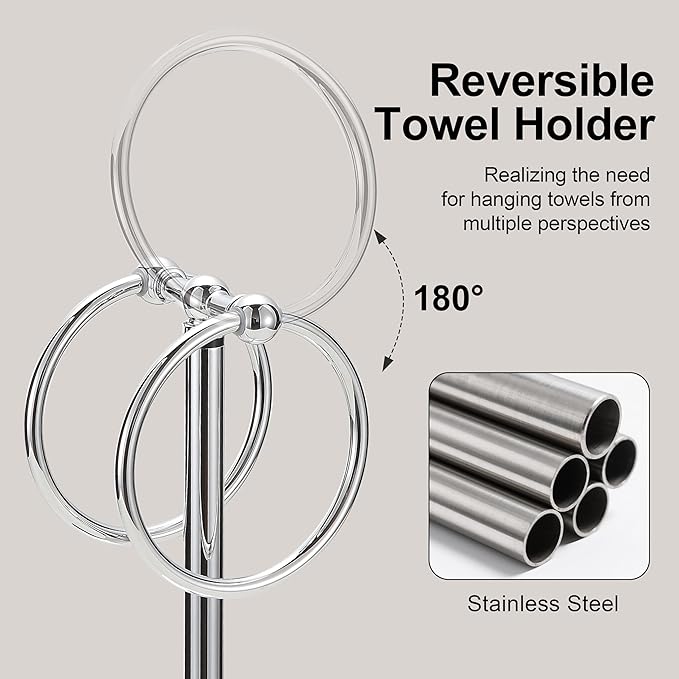 Adjustable Chrome Towel Rack,Freestanding Bathroom Towel Holder