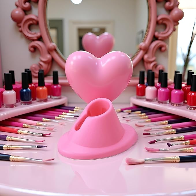 Pink Nail Polish Bottle Holder Soft Rubber Nail Polish Bottle Holder Anti-Spill Nail Polish Stand Display Manicure Tools Nail Art Polish