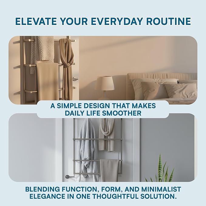 Honey-Can-Do Over-The-Door 3-Tier Towel Rack - Chrome Steel Bathroom & Closet Storage Organizer for Hanging Towels, Clothes, Robes