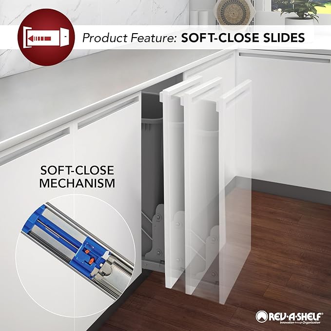 REV-A-SHELF Steel Wire Pullout Hamper for Vanity/Closet Applications w/Soft/Open Close