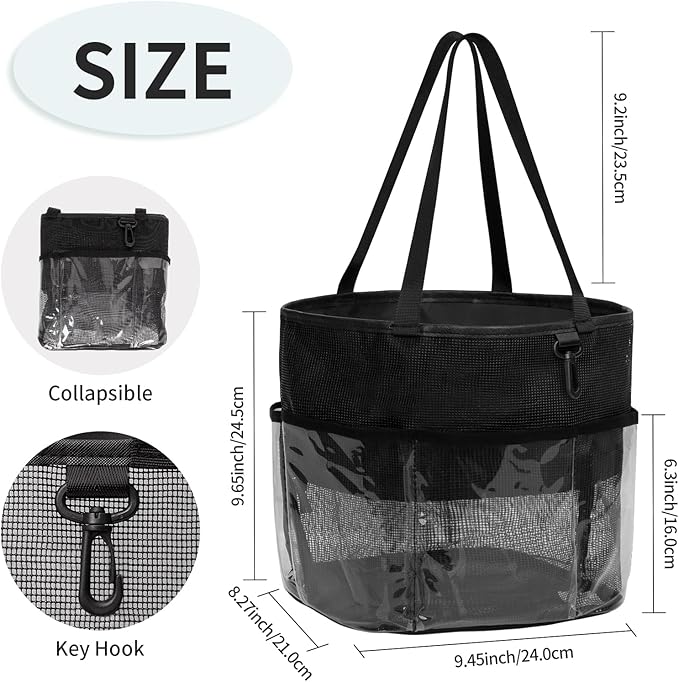 Shower Caddy Portable, Travel Toiletry Bag for Women Men, Large Capacity Mesh Shower Caddy Quick Dry Bathroom Bag for College Dorm Room, Bathroom, Gym, Swimming, Camping, Beach, Traveling