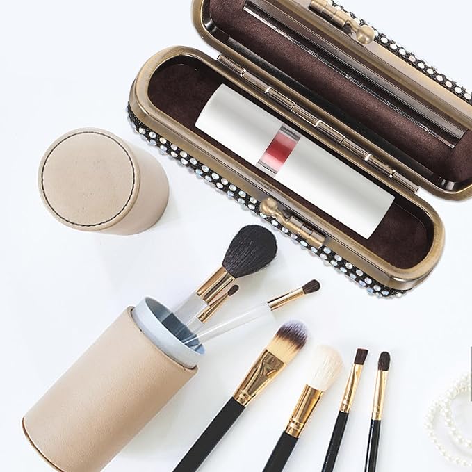 Space-saving Lipstick Case Jewelry Box Portable Makeup Organizer Mirror