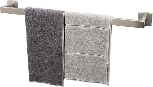 TocTen Bath Towel Rack - Square Base Thicken SUS304 Stainless Steel Towel Bar for Bathroom, Bathroom Accessories Towel Rod Heavy Duty Wall Mounted Towel Holder. (Brushed Nickel, 24)