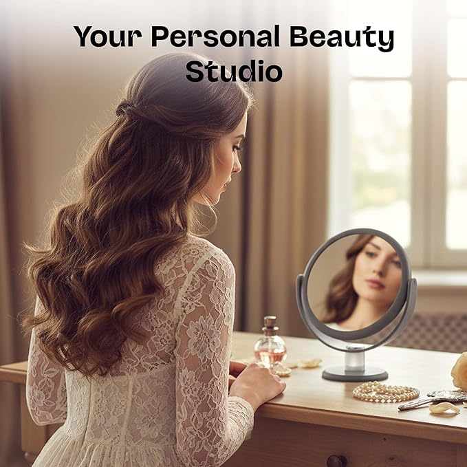 Danielle Creations Soft Touch Vanity Mirror x10 Magnifying - Grey