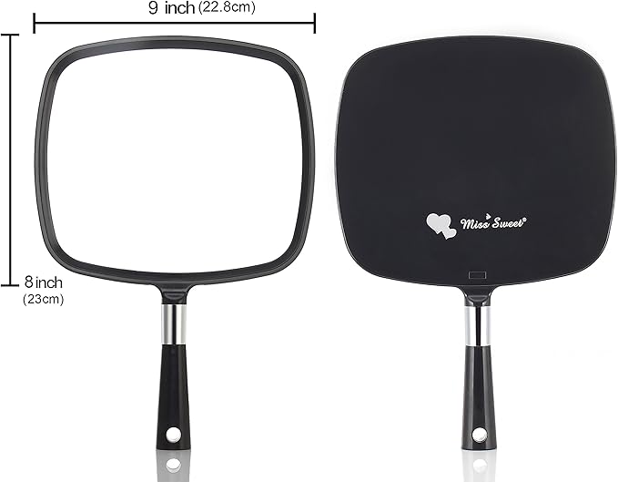 Miss Sweet Handheld Mirror Makeup Mirror (Black)