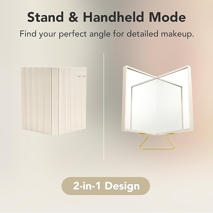 Realme V0 True Non-Reversing Mirror(2026 New Version) – True Image, Unmatched Precision, New Pakage, Slim Design for Makeup Vanity, 9'' Non-Reversing Mirror with Stand