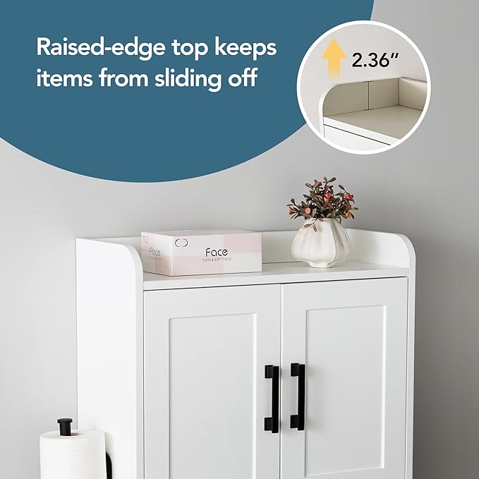 VANIRROR Bathroom Wall Cabinet with Door, Over The Toilet Wood Hanging Medicine Cabinets with DIY Lighting for Laundry Room Kitchen Storage