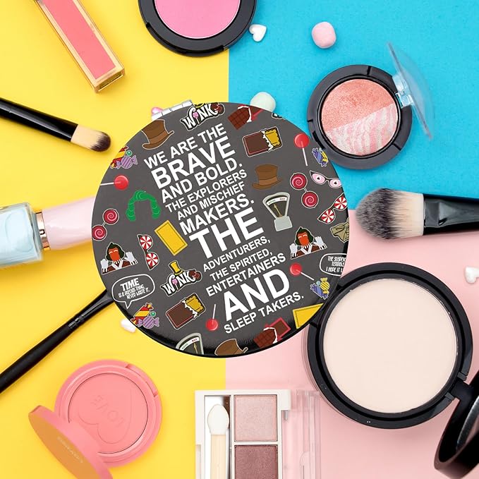 WSNANG Willy Musical Inspired Gift Chocolate Makeup Mirror for Fans and Musical Lover Chocolate Lover Gift(Brave WW Mirror-T)