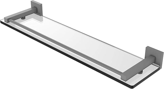 Allied Brass MT-1-22-GAL Montero Collection 22 Inch Gallery Rail Glass Shelf, Matte Gray