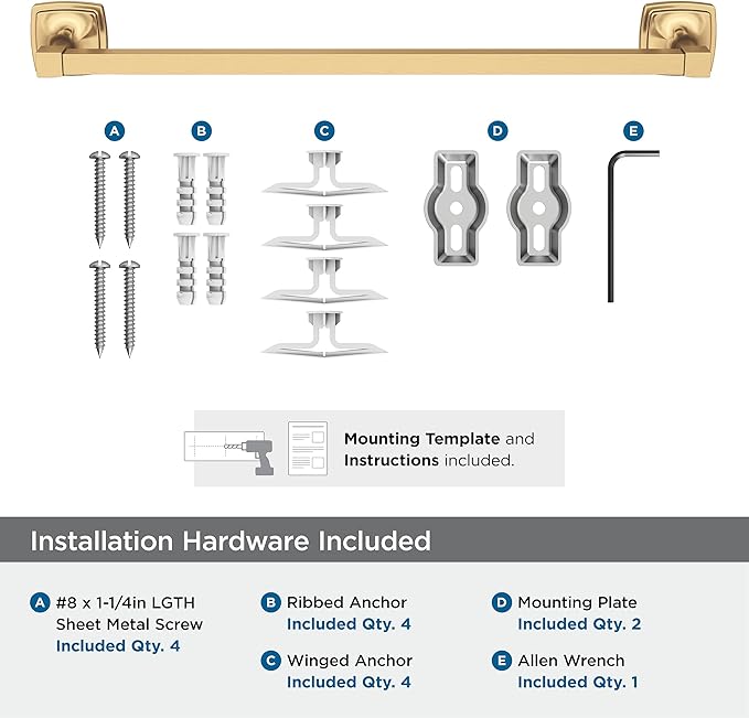 Amerock BH36093CZ | Champagne Bronze Towel Bar | 18 in (457 mm) Towel Rack | Stature | Bathroom Towel Holder | Bathroom Hardware | Bath Accessories