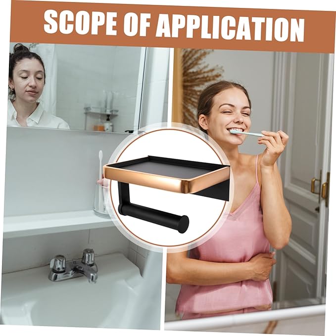 PRETYZOOM Antique Mobile Phone Holder Punch-Free Storage Rack Single Layer Bathroom Organizer for Toilet Shelf Waterproof Easy Installation