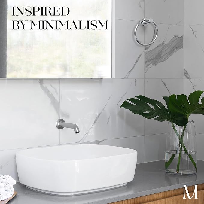 Marmolux Acc Brushed Towel Ring for Bathroom - Hand Towel Holder for Bathroom Wall - SUS304 Stainless Steel Bathroom Towel Rack Hardware Set.