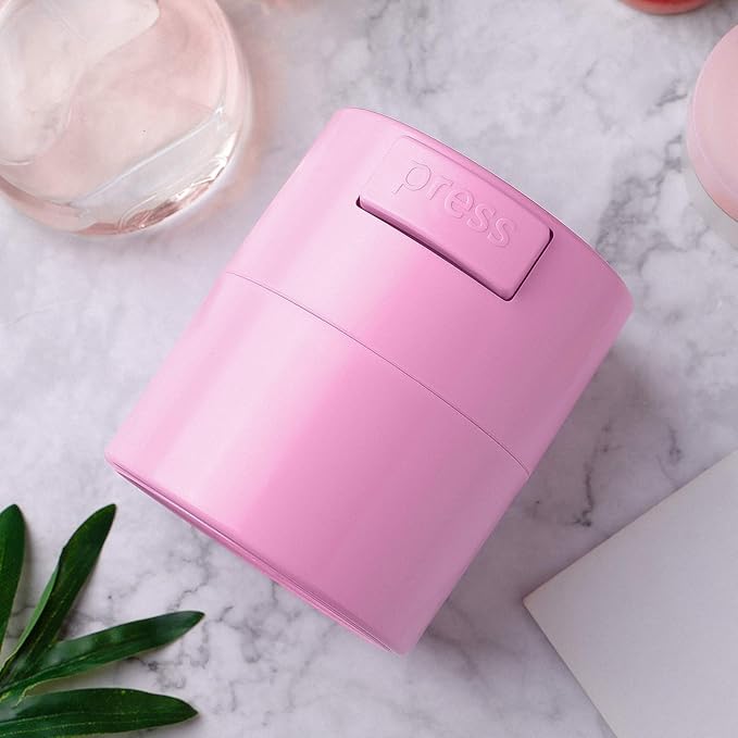 Storage Container Organizer for Sealed Case with Pressing Bottle Mouth Lightweight and Compact Design Pink