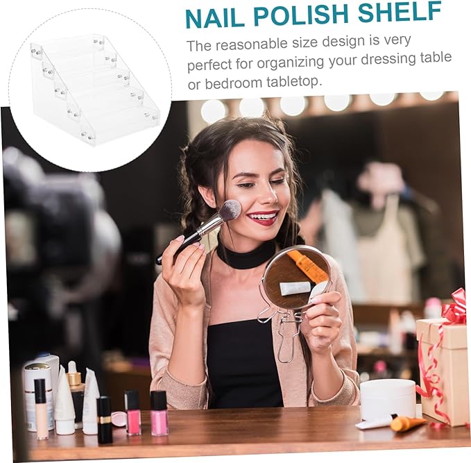 1pc Acrylic Multi Manicure Display Rack for Nail Polish Organization Makeup Shelf for Dressing Table Bedroom and Salon Use Practical and Stylish Storage