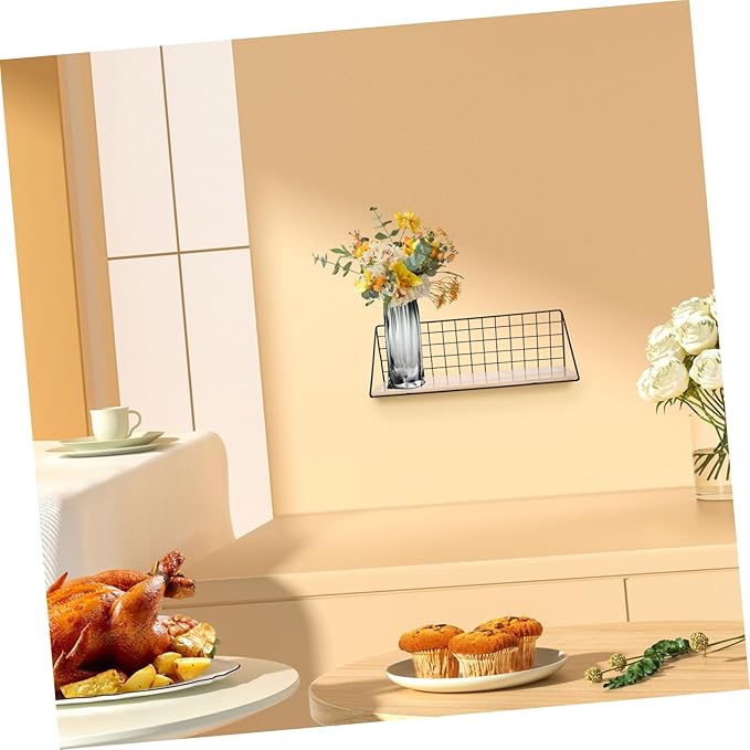 VOSAREA 1Pc Large Wall Rack Multifunctional Bathroom Shelf for Home Storage Easy to Clean Install Strong Adhesion Breathable Design Decorative Practical