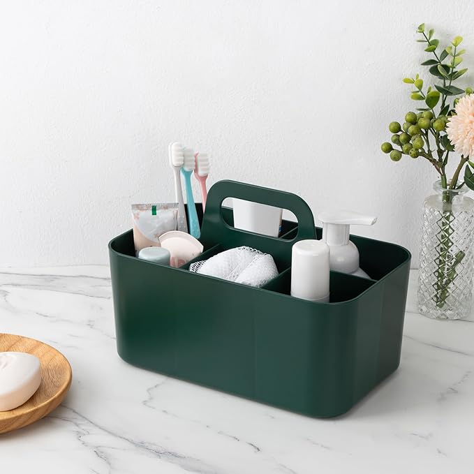 Tiawudi 2 Pack Caddy Organizer with Handle, Portable Plastic Caddy, Storage Organization for Cleaning, Bath, Makeup, Art, Craft, Stationery, Classroom and Office, Tote Organizer