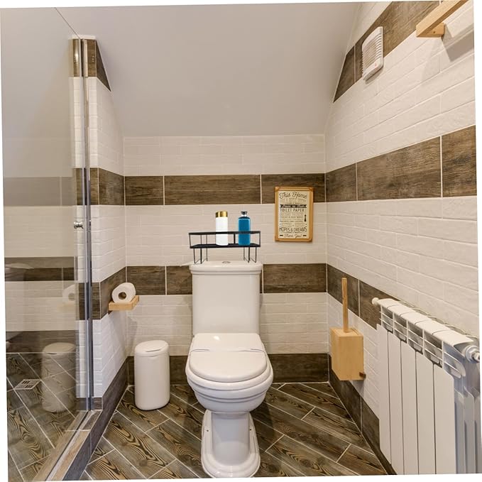 PRETYZOOM Over The Toilet Shelf Single-Tier Storage Rack Metal Storage Shelf for Bathroom