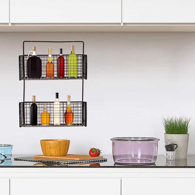 Wall-Mounted Dual Layer Storage Shelf Bathroom Kitchen Organizer Strong Load Capacity Hanging Rack for Wet Environments Convenient Space-Saving Holder