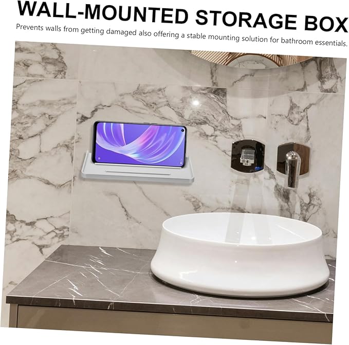 ORFOFE Bathroom Decor Wall-Mounted Phone Holder Shelf for Toilet Storage Organizer