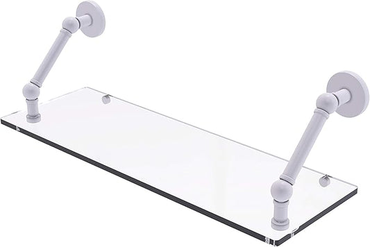 Allied Brass P1000-1-24 Prestige Skyline Collection 24 Inch Floating Glass Shelf, Matte White