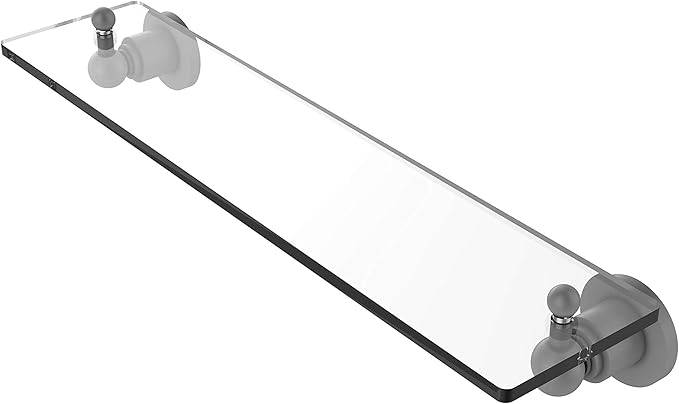 Allied Brass AP-1/22 Astor Place 22 inch Vanity Beveled Edges Glass Shelf, Matte Gray
