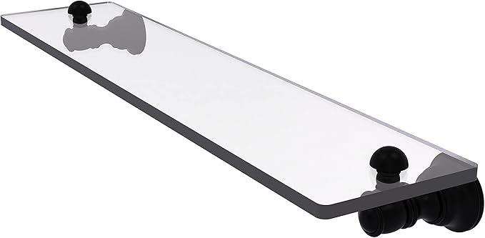 Allied Brass CL-1-22 Carolina Collection 22 Inch Glass Shelf, Matte Black