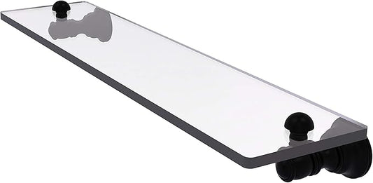 Allied Brass CL-1-22 Carolina Collection 22 Inch Glass Shelf, Matte Black
