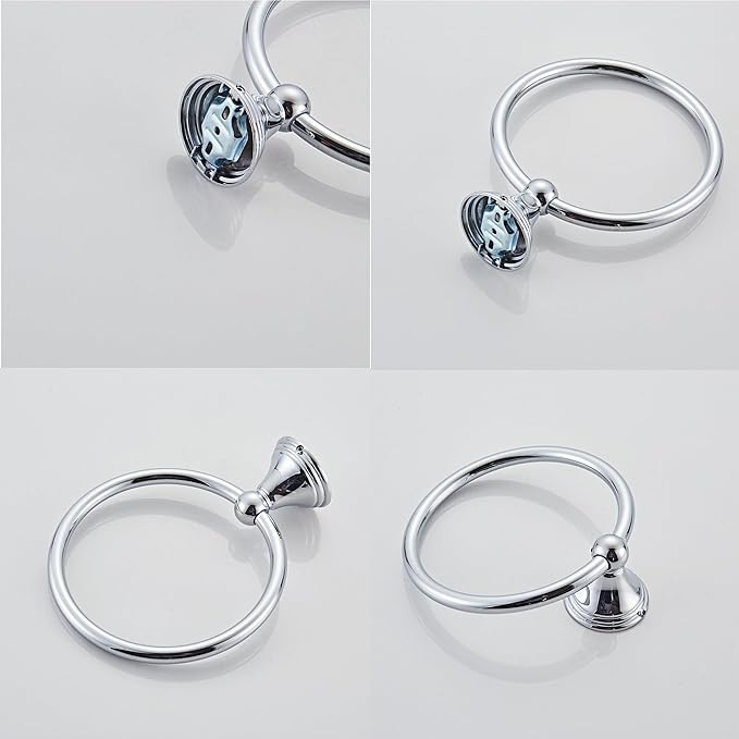 Towel Ring for Bathroom, Chrome Hand Towel Holder 2 Pack, Bathroom Accessories and Towel Racks for Bathroom Wall Mount