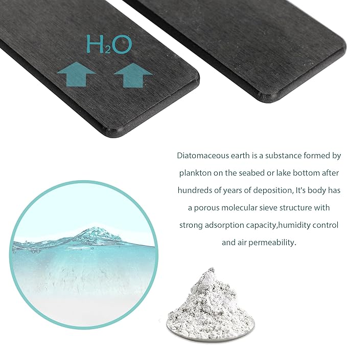 NiuYichee Set of 4 Water Absorbent Diatomite Coasters, Diatomaceous Earth Kitchen Soap Dish, Bathroom Trays, Water Absorbing Stone Used for Hand Soaps & Plants & Toiletries in The Modern Home