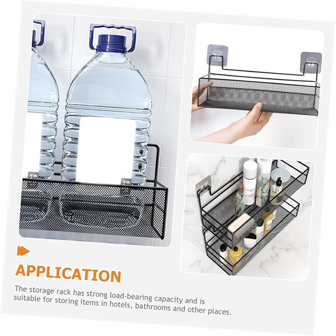 PRETYZOOM No Drilling Wall Mounted Storage Basket Versatile Wire Organizer for Bathroom Toilet Shelf Easy Installation Capacity Space Saving Design