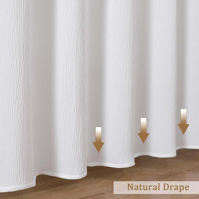 Aiyufeng 3D Textured White Boho Shower Curtain 78 Inches Long for Bathroom, Fabric Shower Curtain Hotel Spa Quality, Machine Washable, Soft Luxury Style Bathroom Curtains, 72x78 Inches