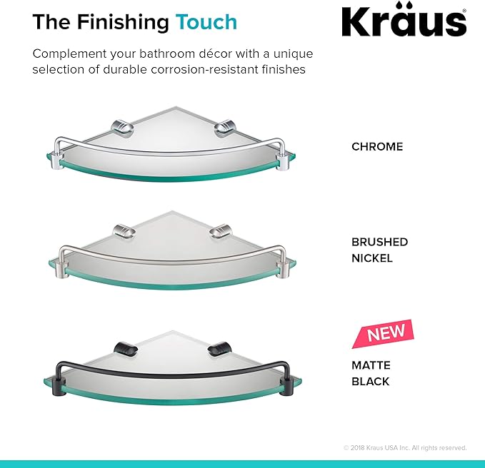Kraus Elie Corner Bathroom Shelf, Chrome Finish, KEA-18846CH
