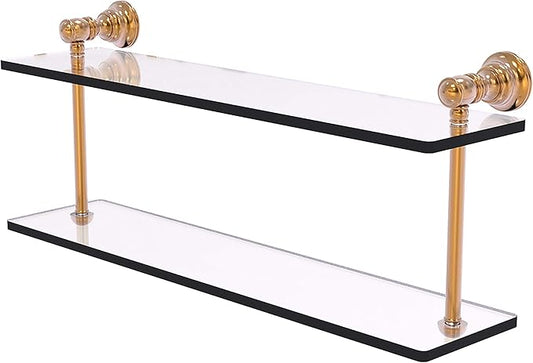Allied Brass CL-2-22 Carolina Collection 22 Inch Two Tiered Glass Shelf, Brushed Bronze