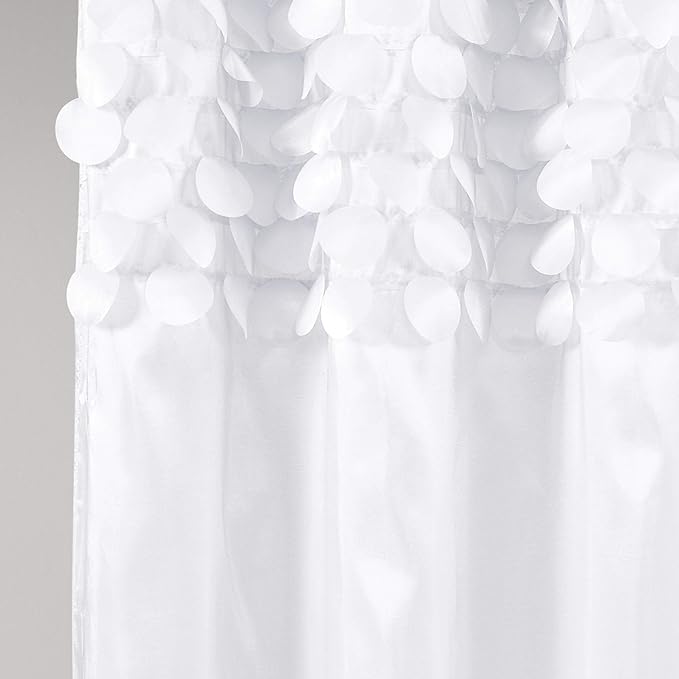 Lush Decor Lillian Shower Curtain, White, 72" x 72\