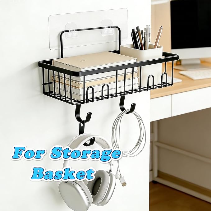 6 Pack Shower Caddy Adhesive Replacement, 2 Hooks Thick Shower Shelf Adhesive, Waterproof Shower Hooks Strips for Kitchen Racks, Bathroom Storage, Shower Basket & Soap Holder