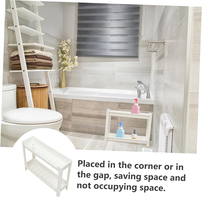 Garneck Multifunctional Storage Rack Pp Plastic Space-Saving Corner Bathroom Shelf