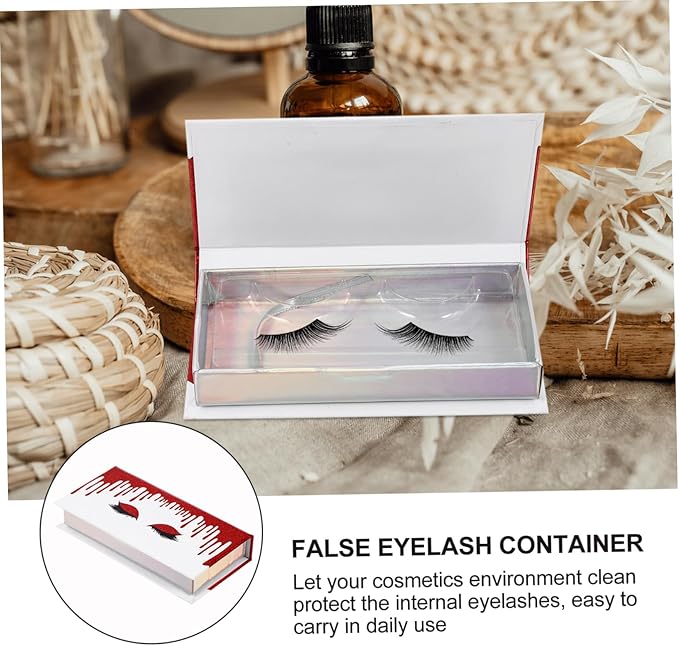 2pcs Eyelash Case Portable Storage Box Elegant Packaging for False Lashes Lightweight Organizer Reusable Eyelash Holder for Daily Makeup Use