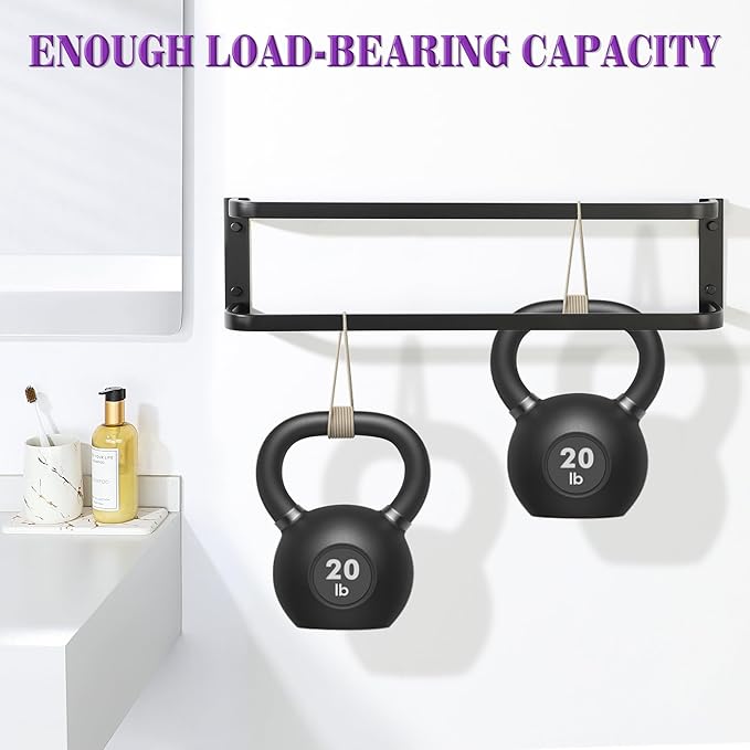 Alise Double Towel Bars for Bathroom,32'' Towel Holder Towel Racks for Bathroom Wall Mount,SUS304 Stainless Steel Double Towel Rail Towel Hanger,Matte Black