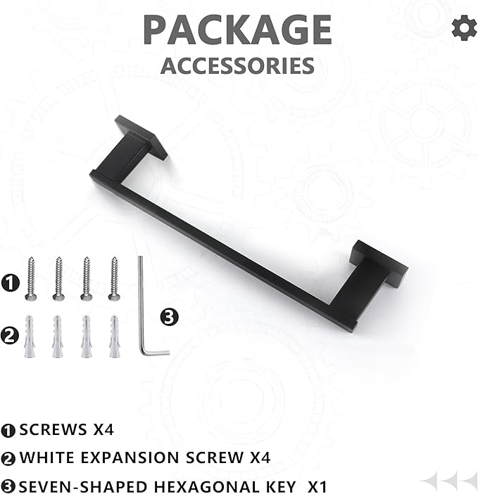 LANC Black Towel Bar for Bathroom Wall Mounted 16-Inche Matte Black Bath Towel Rack Stainless Steel Towel Rod for Cabinet Kitchen Towel Holder Towel Hanger Towel Rail, A9010MB-L4