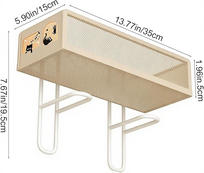 Bathroom Storage Rack Over The Toilet – Iron Back of Toilet Organizer for Draining & Storing Items (Beige)