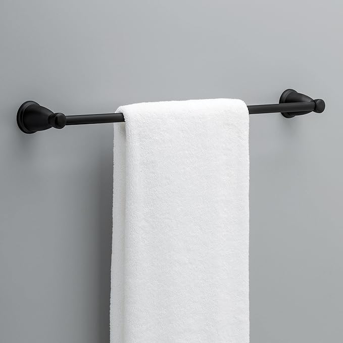 Franklin Brass Kinla (1-Pack) 24' Towel Rack for Bathroom Matte Black Bar Holder Wall Mounted Rod, Hardware | Accessories KIN24-MB